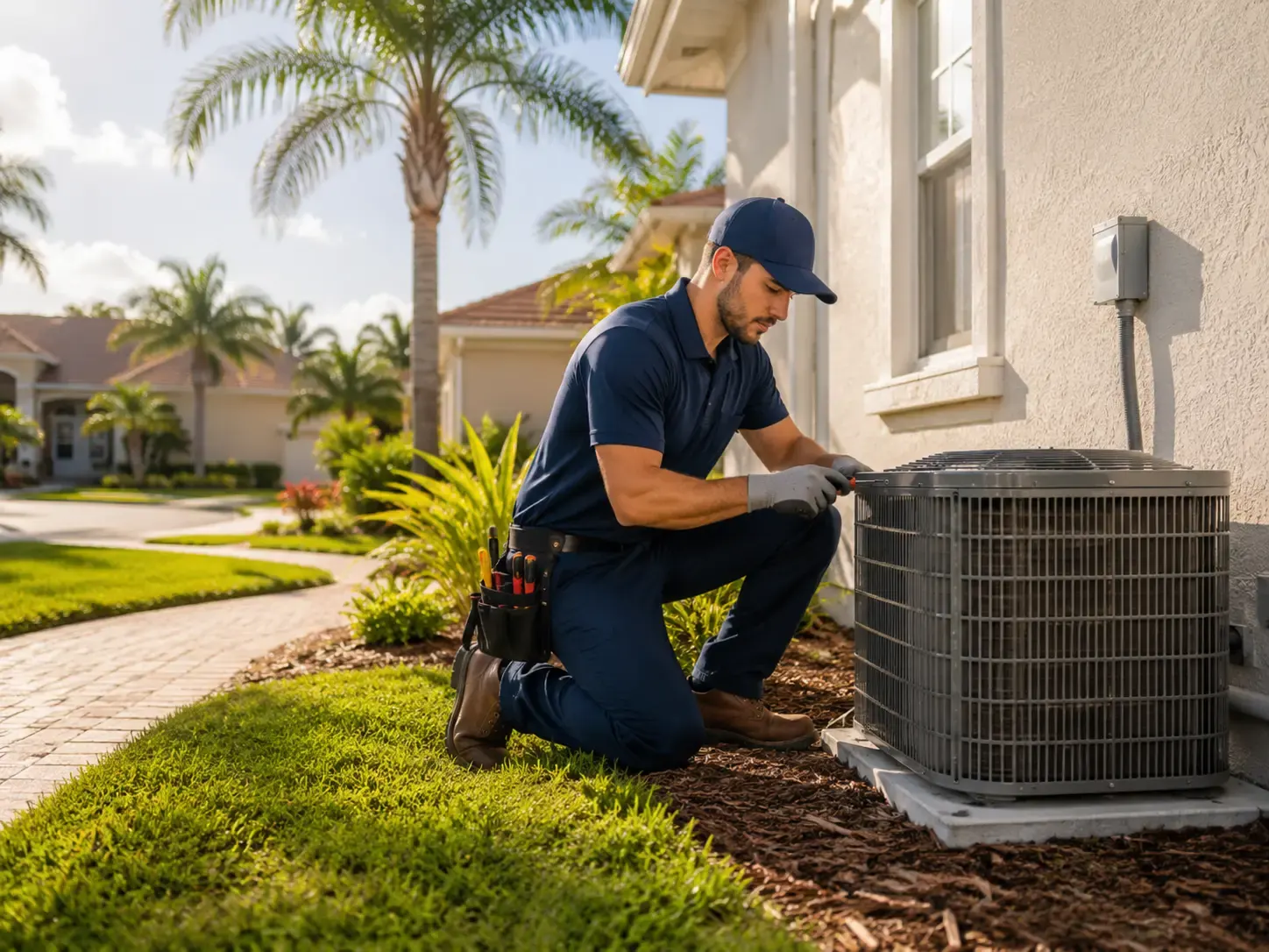 Air conditioner repair technician working near MetroWest in Orlando FL
